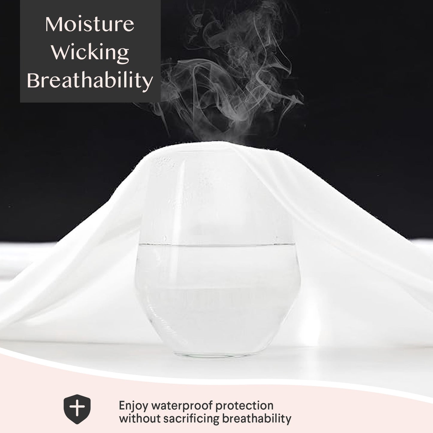 FAUNNA Waterproof Pillow Protectors Zippered, 600 Thread-Count 100% Cotton, Premium Bed Pillowcases Covers, Stain Proof, Soft, Comfortable, Quiet, Breathable, Queen Size, 20 x 30 inch, White, 2 Pack